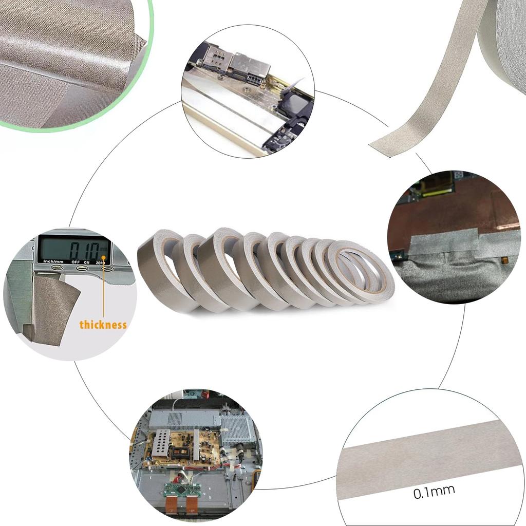 1pcs 20 Meter Double Conductive Fabric Cloth Tape Single-Sided Laptop Cellphone LCD EMI Shielding Adhesive Tape