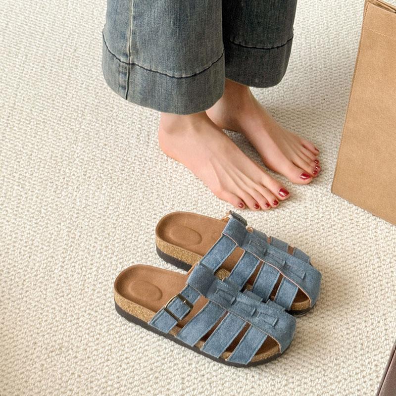 Fashion Loafers Cover Toe Shoes Woman 2025 Slippers Flat Platform Slides House Slippers Platform Cover Toe Shoes Woman 2025 Loafers Flat