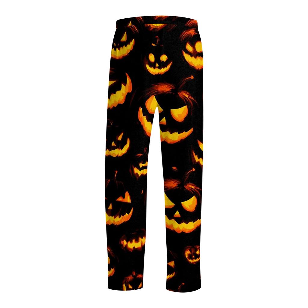 Men's Halloween Print Drawstring Lounge Pants Casual Sleepwear Bottoms Comfortable Fit Relaxed Style