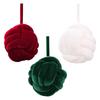 Decoración para Árbol de Navidad 10CM Bola Trenzada Aterciopelada con Cinta, Adorno Decorativo de Tela Suave para Árbol de Festival