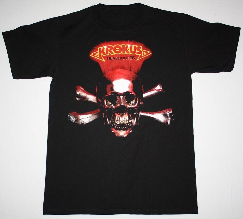 Vtg KROKUS Band HEADHUNTER Cotton Black Full Size Unisex Tee Shirt KN066 XL
