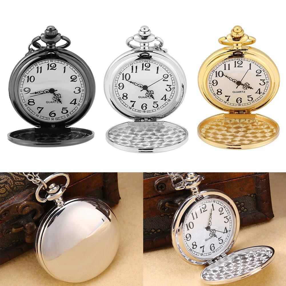 Hodinky Křemenné Hodinky 3 Barvy Klasické Křemenné Analogové Hladké Hodinky Přívěsek na Náhrdelník s Řetízkem