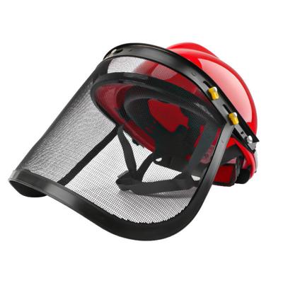 Ideamall Kask z osłoną twarzy i wizjerem do pielenia (Czerwony)