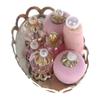 1:12 Dollhouse Miniature Pink Perfume Tray Model Dolls House Bedroom Bath Decor