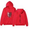 Attack On Titan Wings Of Freedom Hoodie Unisex Fleece Sweatshirt Front Logo Back Japanese Text Print Autumn Winter Pullover
