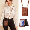 Crossbody Long Lanyard Organ Card Bag Ring Leather Phone Case for Samsung Z Flip 8 7 6 5 4 3 Shockproof Stand Slim Fit Cover