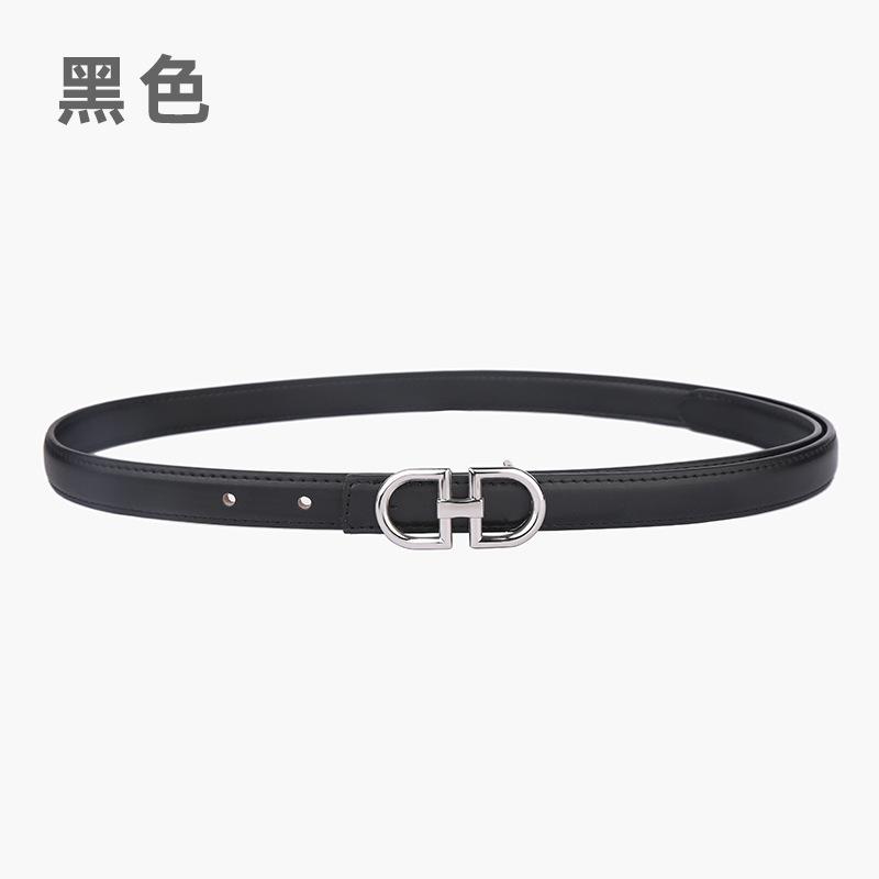 Leather Women'S Belt Simple Double Ring Belt With Jeans Casual Pants Belt Women'S Model