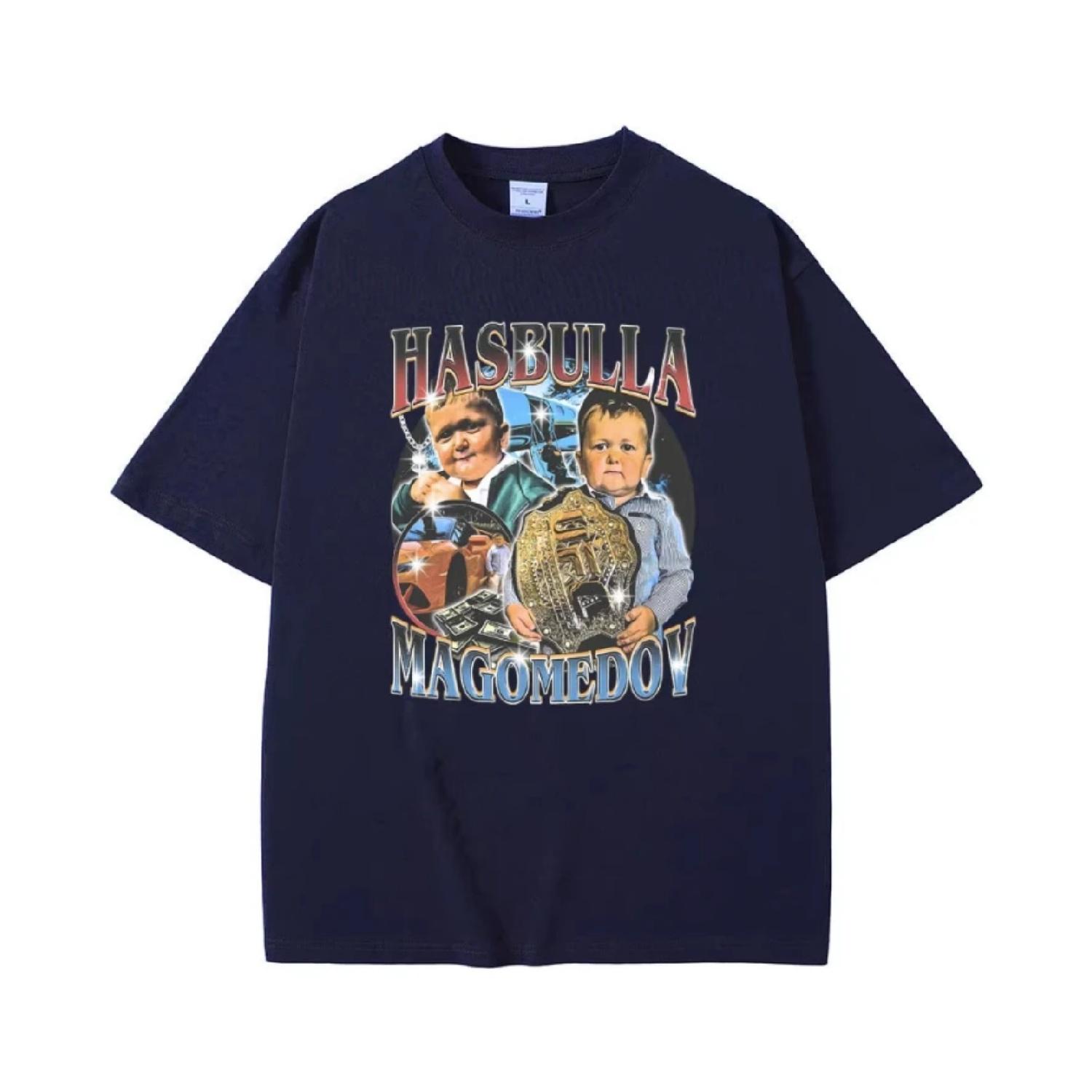 

Hasbulla Magomedov Funny Meme T-shirt Men s Vintage Oversized Tshirt Men Women Casual Cotton T Shirt Short Sleeve Fan Gift S чёрный