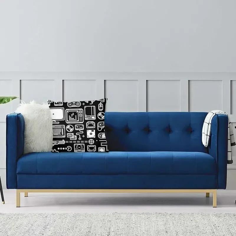 Home Decor Retro Gaming Icons Pattern Pillow Cover Pattern Cushion Cover Suitable for Sofa Bedroom Car Pillow Cover