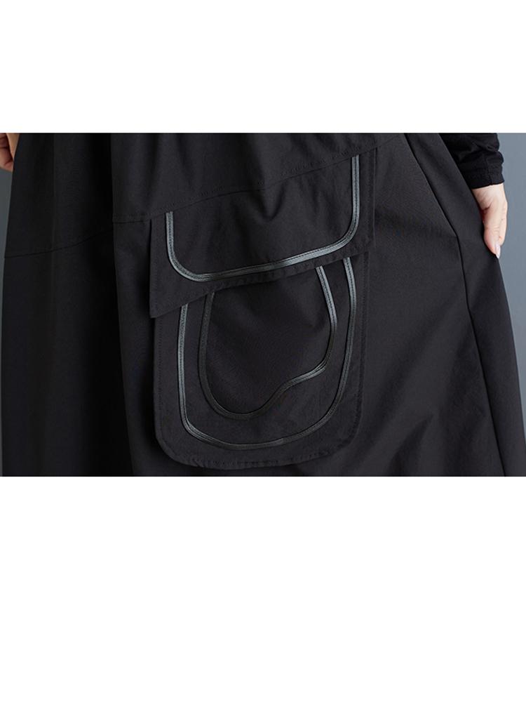 Xitao Patchwork Big Pocket Elastic Waist Female Skirt ZY8893