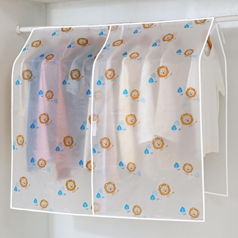 Clear Reusable Wardrobe Clothes Protectors Dustproof Hanging Organizers Clothing Rack Covers For Long Coat Garment Bag