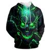 Amasnay Blue Flame Wolf Hoodies 3D Print Graphic Pullover Hooded Sweatshirt Hoodies with Big Pockets