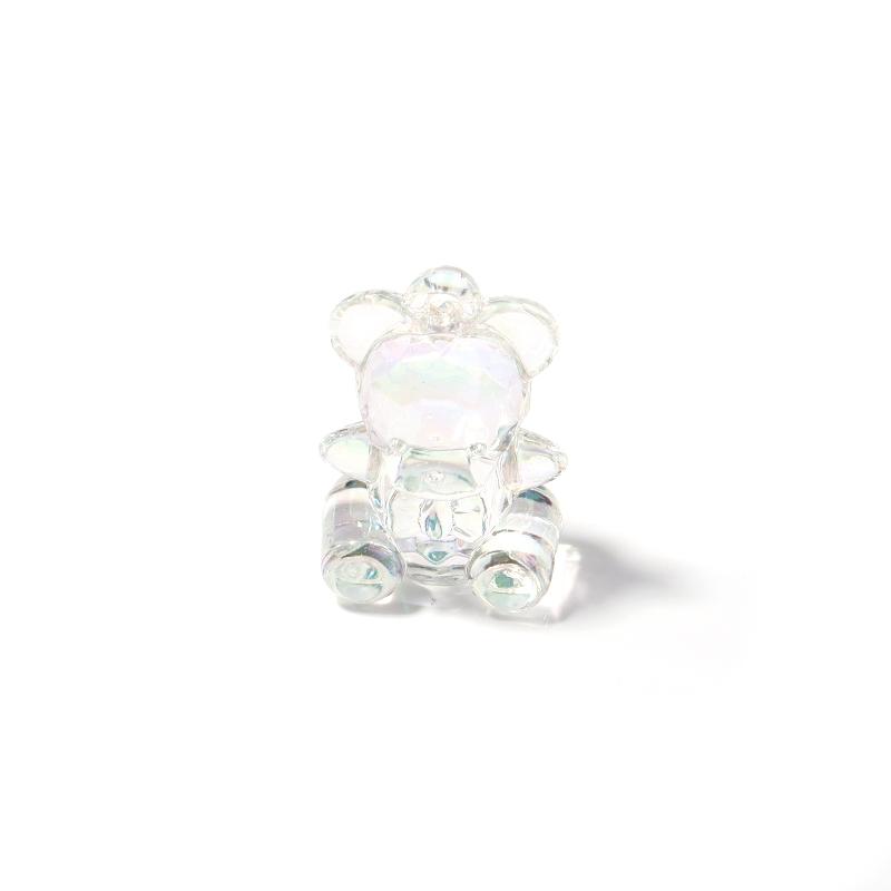 10Pcs/lot Acrylic Bear Charms For Jewelry Making Transparent Cute Animal Beads Diy Pendants Necklace Accessories