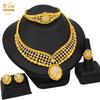 Oro 24K Dubai Collana Orecchini Bracciale Anello Sposa India Nigeria Medio Oriente Set Collana 2026