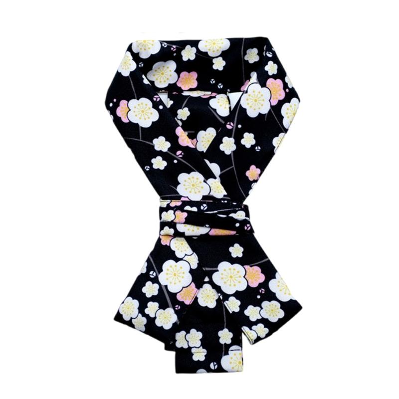 Women's Kimono Collar Support Accessory for Traditional Japanese Dress Core Collar Lining with Flower Print Kimono Belt