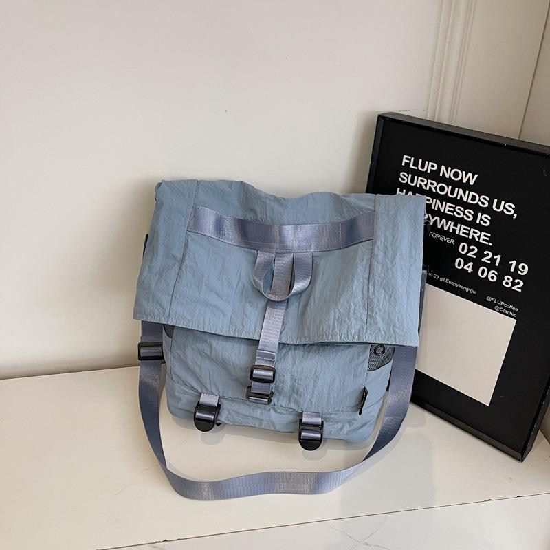 New Roll-up Women's Bag Backpack Cloth Bag Folding Rollable Oblique Backpack Large-capacity College Student Schoolbag