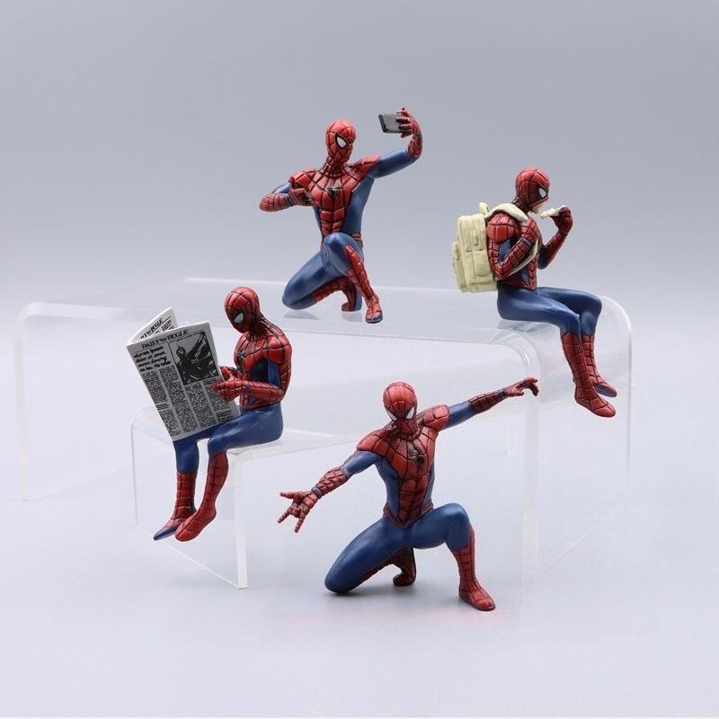 Popular New 4 Spider Man Casual Edition Peripheral Figurines Home Desktop Car Ornaments Cake Decoration Models Gifts