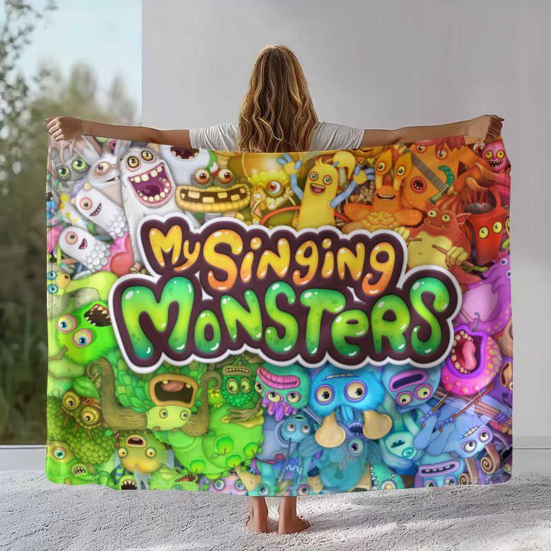 Music Game My Singing Monsters Flannel Blanket,Ultra Soft Warm Plush Throw for Home Bedroom Bed Sofa Cover Office Camping Picnic