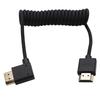 HangTon 8K 4K50 HDMI Braided Spiral Cable for ATOMOS Ninja V Sony Canon Lumix Left Angle To Straight Shinobi, FX30, R1, G9, GH6, Nikon, Blackmagic,