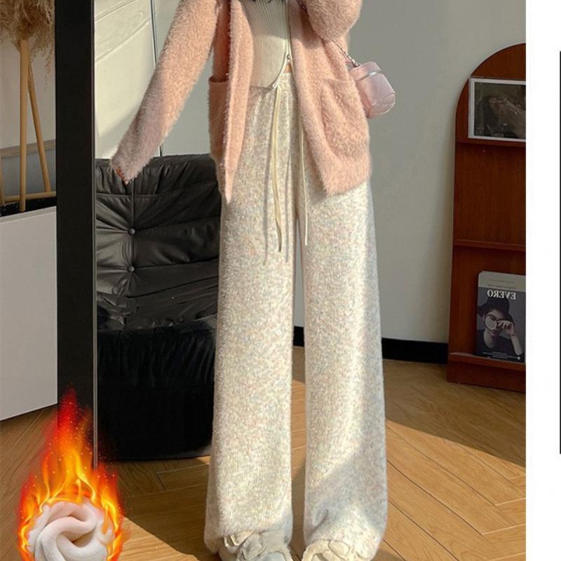 Women's Autumn and Winter New Style Pants for Women's High Waist Soft Glutinous Straight Trousers Loose Casual Wide-leg Pants