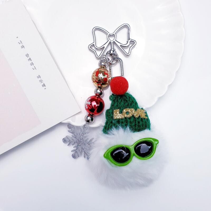 Fabric Christmas Love Fur Hat Sunglasses Fur Doll