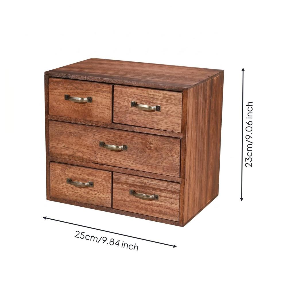 Wooden Desktop Organizer Drawer Wood Grain Cabinet for Office Desk