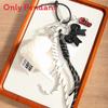 Fashion Heart Butterfly Knot Keychain With Handmade Woven Cord For Office Use