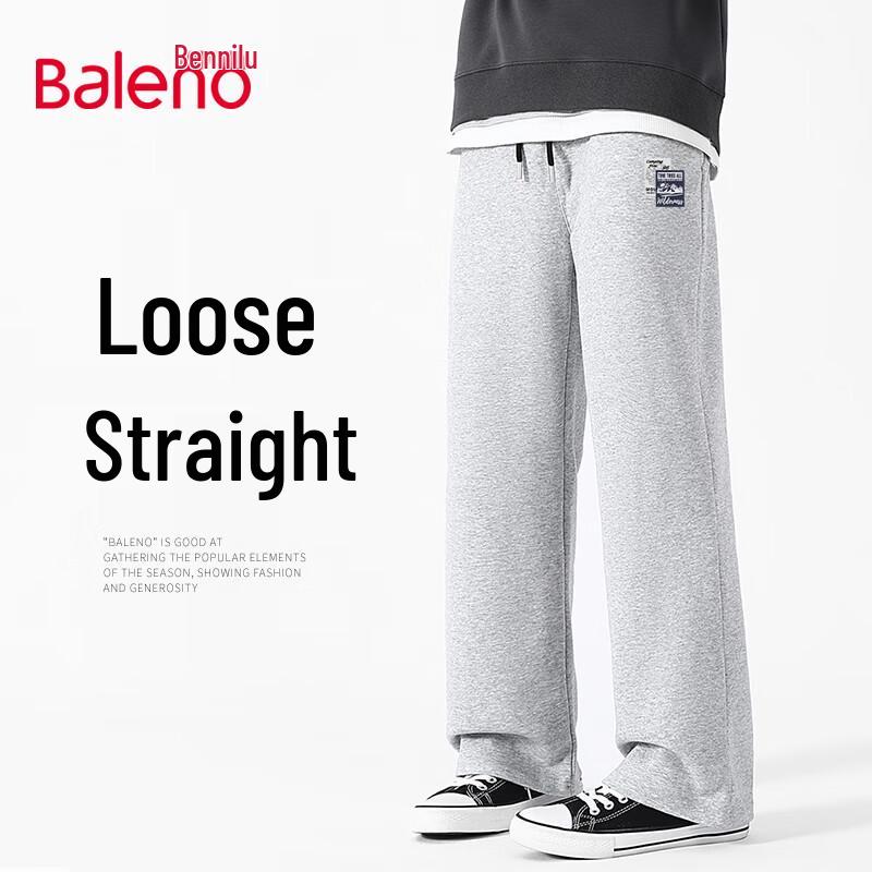 Baleno Men's American Retro Pique Cotton Loose Straight Leg Casual Pants