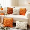 Pumpkin Shaped Throw Cover 4545cm, Faux Plush Halloween Couch Decor