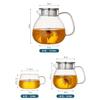 Nishida Teapot & Mugs (2 or 4-Piece Set), Heat-Resistant Glass with Strainer, Dishwasher Safe, Stylish, Simple, Nordic Design, Gift, Pitcher, Water Ju