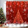 Christmas Shower Curtain Xmas Tree Shower Curtain Winter Snowflake Pattern Shower Curtain For Bathroom Decor Washable Durable