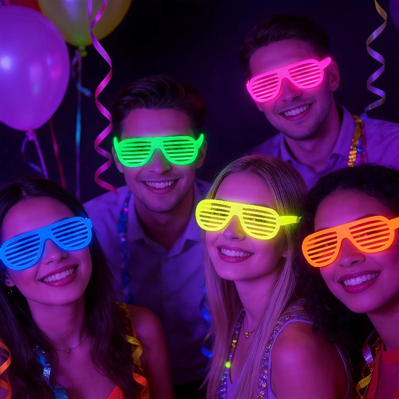 10Pcs Glow In Dark Party Glasses Neon Colorful Fluorescent Eyeglasses for Bar Pub Theme Event Supplies Random Color