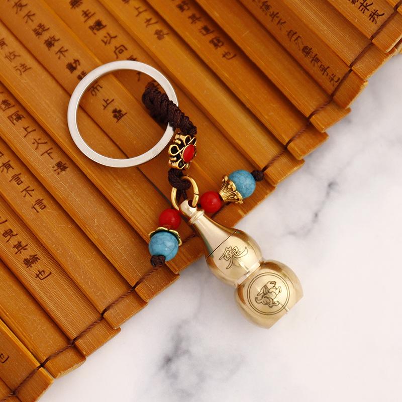Twelve Zodiac Copper Gourd Pendant Open Hollow Pure Brass Ornaments Decoration Crafts Office Auspicious Ornaments
