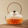 Japanese Style High Temperature Resistant Glass Teapot with Wooden Handle Filter for Electric Stove Brewing