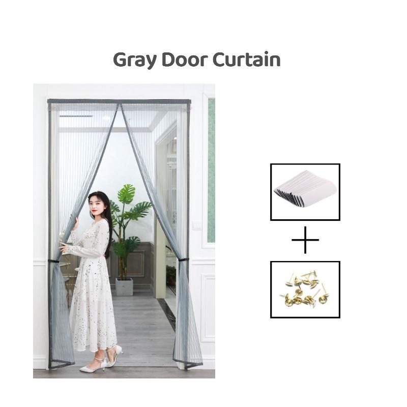 

Магнитная сетчатая штора для двери Лето Защита от комаров Защита от насекомых Защита от мух Для дома 90*210cm/35.43*82.68in серый
