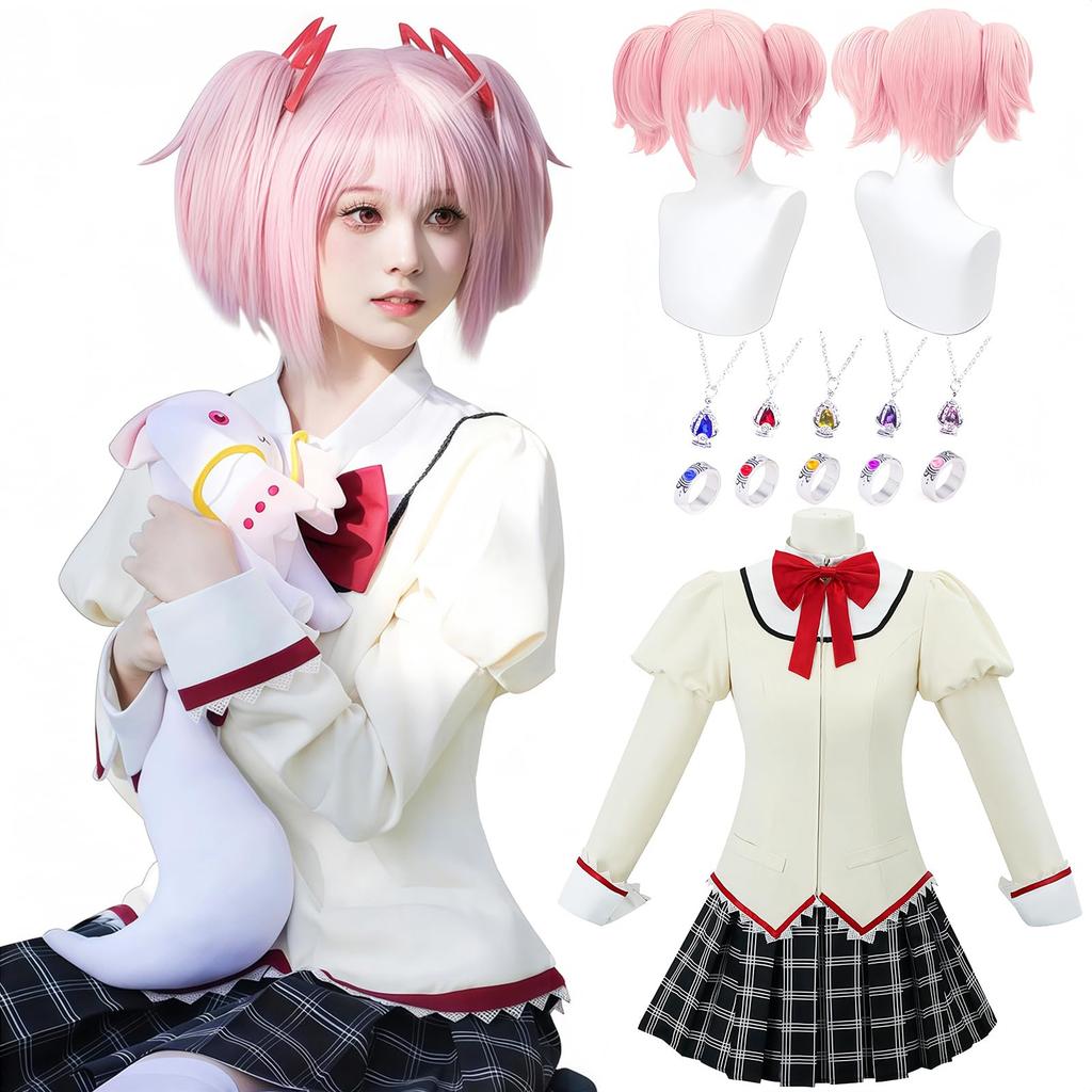Madoka Magica Cosplay Costume Kaname Madoka Cosplay Outfit Adult Size Perfect for School and Costume Parties Puella Magi Madoka Magica Cosplay Costume
