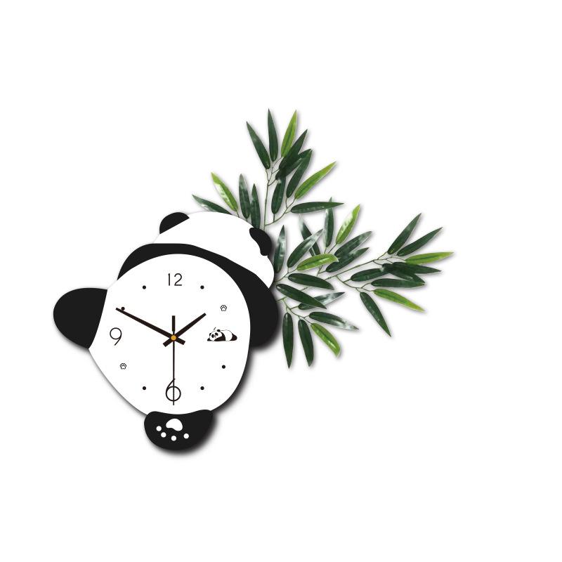 

Panda Clock Wall Clock for The Living Room, High-end and Creative Silent Dining Room, Wall-mounted Cartoon, Modern and Simple Clock WC2405 [32X43CM] non-swinging