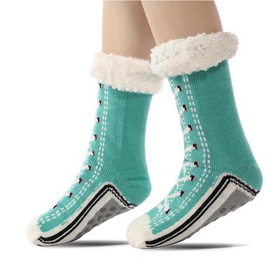 Damen Extra Dicke Fleecegefütterte Haus- und Schlafsocken für Kaltes Wetter