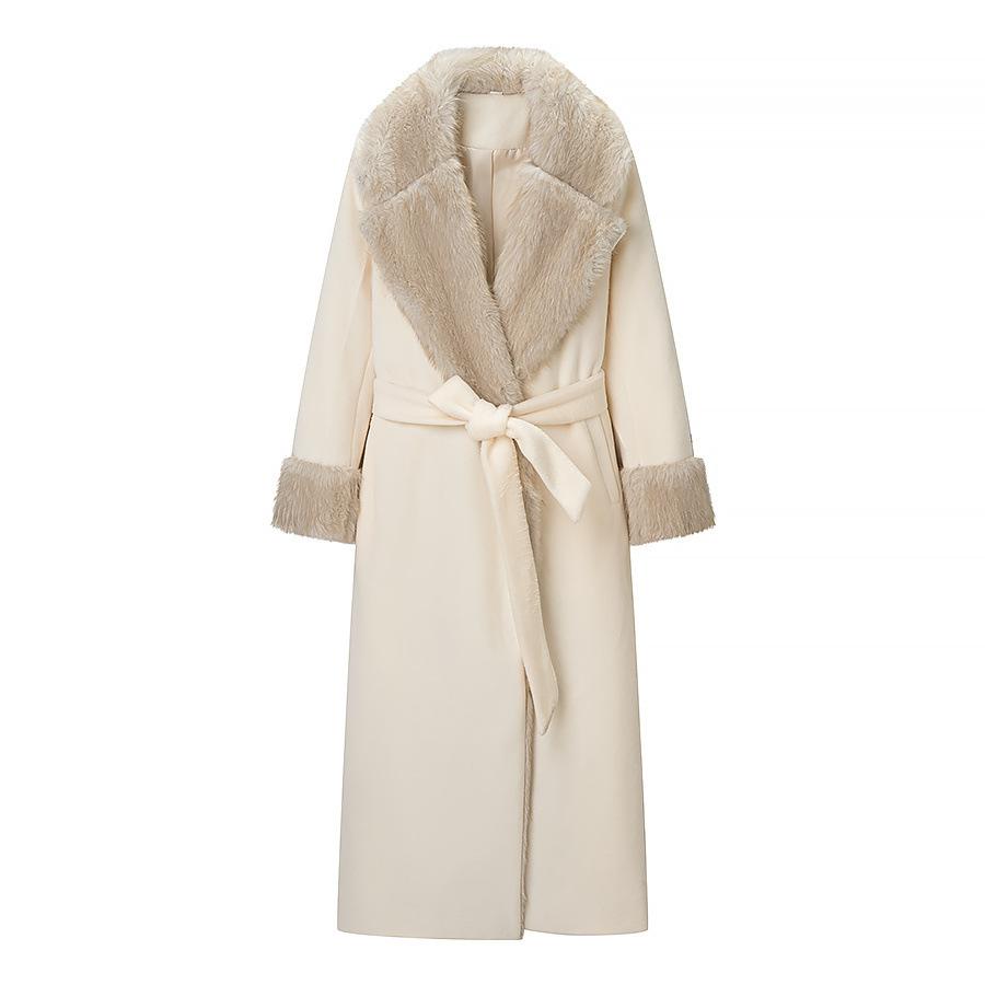 European and American style, new women's clothing, versatile, fashionable, fashionable, big fur collar woolen coat
