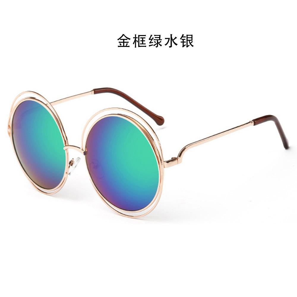 Vintage Round Oversized Sunglasses for Women Brand Designer Gradient Shades Metal Frame Lady Sun Glasses Lentes  Mujer