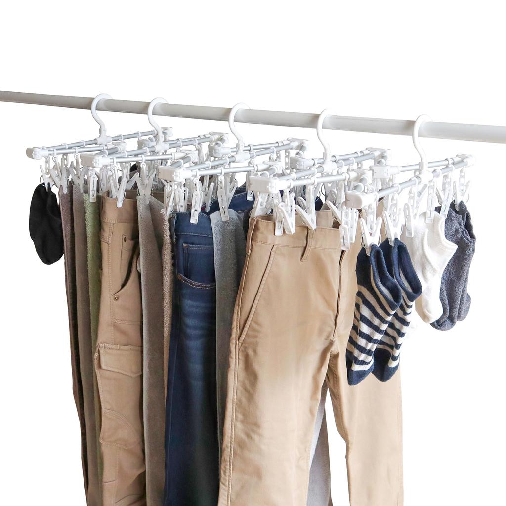 Towa Industry titto Aluminum Extendable Clothes Drying Hanger, 78 Pins, Extra Large, Foldable, Compact, for Laundry Drying