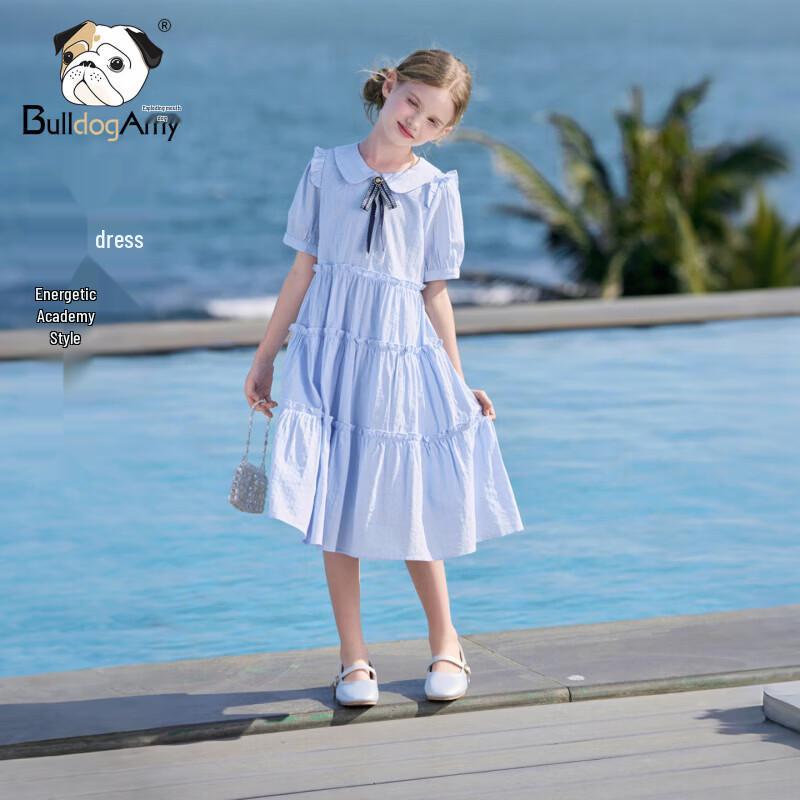 CHANZUIGOU Girls  Princess Puff Sleeve Summer Dress 160 cm