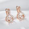 Kienl   Rose Gold Color English Earrings For Women Vintage Glossy Metal Natural Zircon Accessories Trend Daily Jewelry