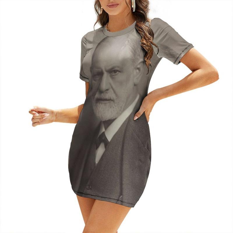 Sigmund Freud Short Sleeved Dress sexy dress for women Women s dresses Dress 4XL