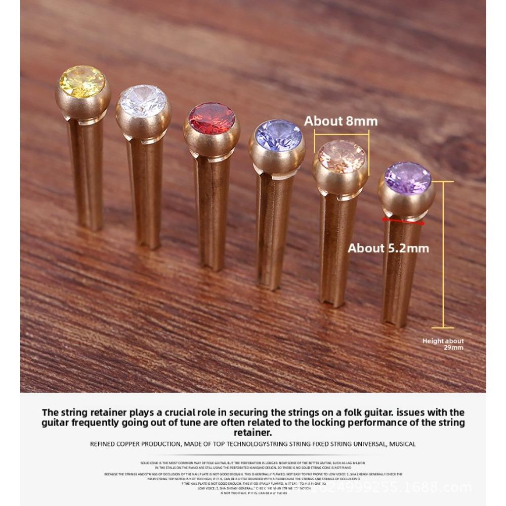Acoustic Guitar Brass Saddle Extends Sustain String Pins Pure Copper Guitar String Pins Acoustic Guitar String Pins