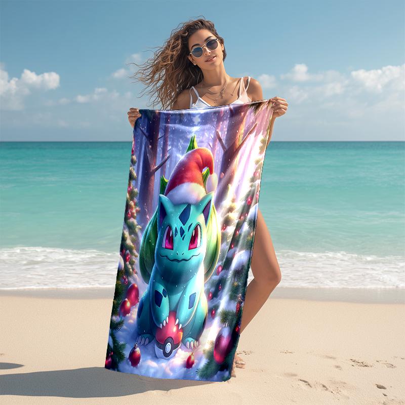 Pokémon beach towel Outdoor camping Beach towel for vacation swim Outdoor pool Absorbent bath towel
