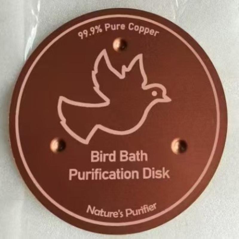 Copper Bird Bath Cleaner Disc 6+ Months Lifespan Physical Water Purifier for Outdoor Garden Bird Water Feeder