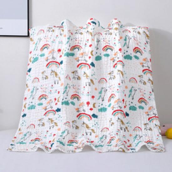 

Детское шестислойное марлевое банное полотенце из чистого хлопка, летнее одеяло для новорожденных, одеяло для перерыва на обед, муслиновая пеленка