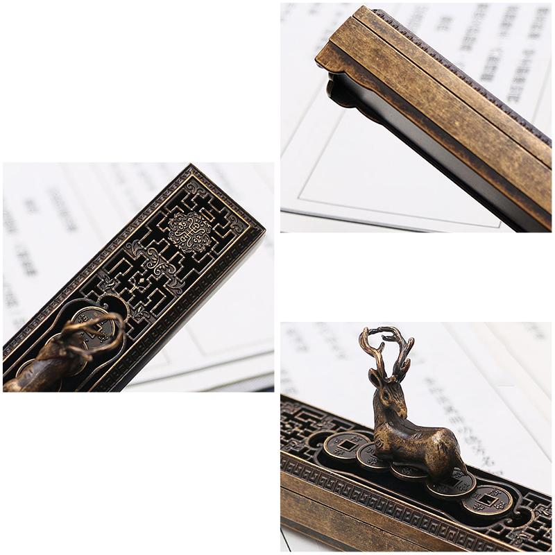 Creative Retro Black Wooden Incense Holder Home Office Incense Burner Carving Censer Box Traditional Chinese Type Wood Handmade