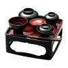 COMO LIFE Lacquerware Yamanaka Lacquer Buddhist Meal Set (5.5 Inches) - Buddhist Altar Accessories Set, Yamanaka Lacquer, 7-Piece Set, Memorial Meal,